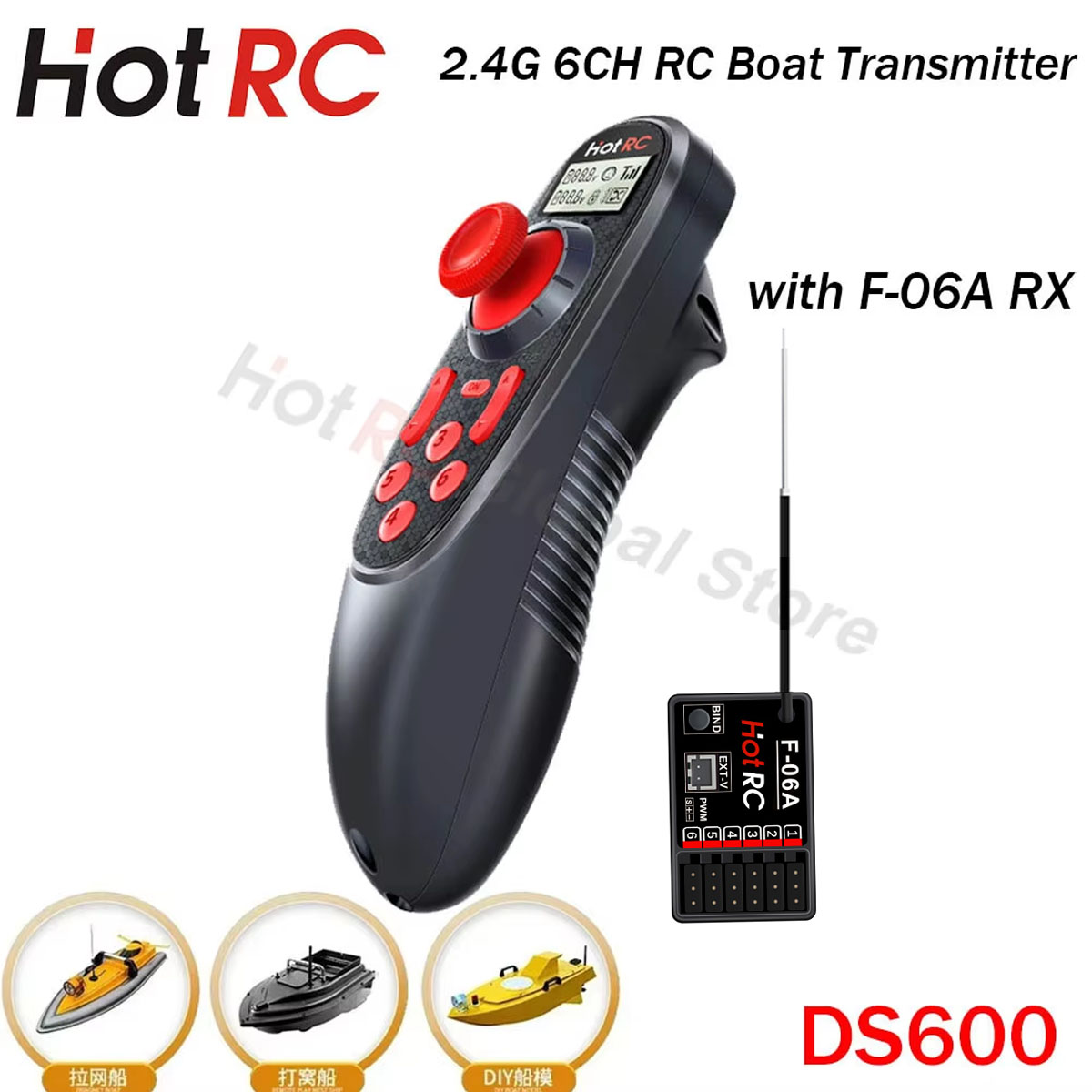 Radio Transmitter 6Ch - HOTRC DS600 6CH 6 Channel 2.4G