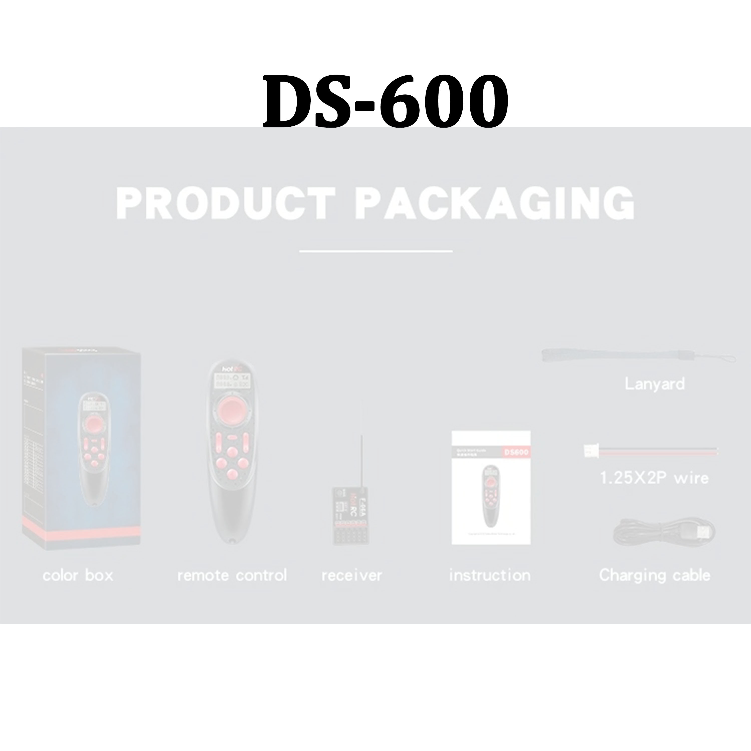 Radio Transmitter 6Ch - HOTRC 6CH DS-600 2.4G RC Boat