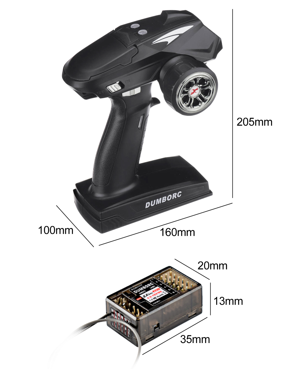 DUMBORC X6P 6CH 2.4G RC Radio  - огляд і ціна Radio Transmitter 6Ch