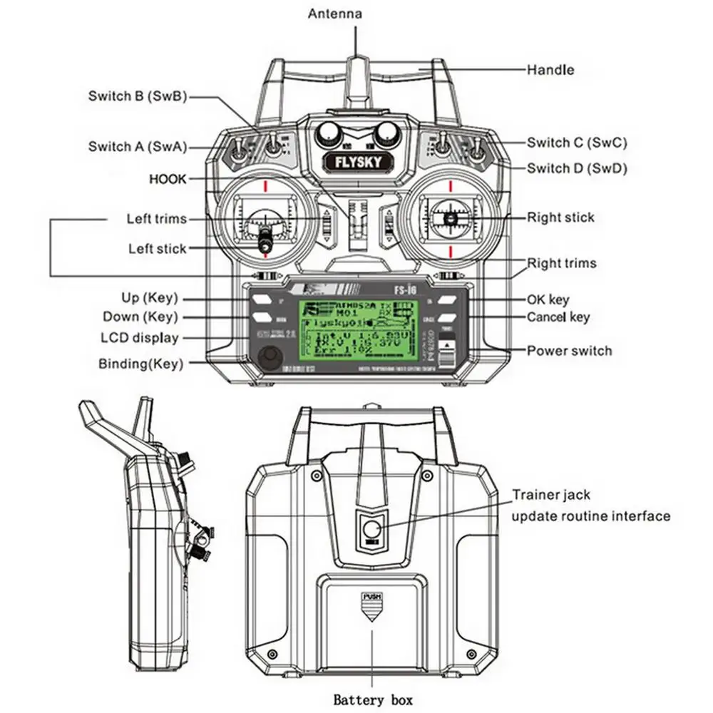 FLYSKY FS- I6 6CH 2.4G RC Tran - огляд і ціна Radio Transmitter 6Ch