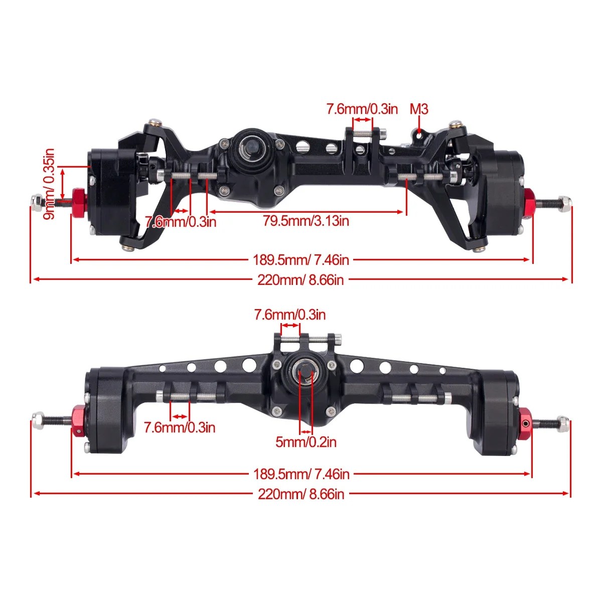 CNC Aluminum SCX10 III Front R - огляд і ціна Rc Hobby Products