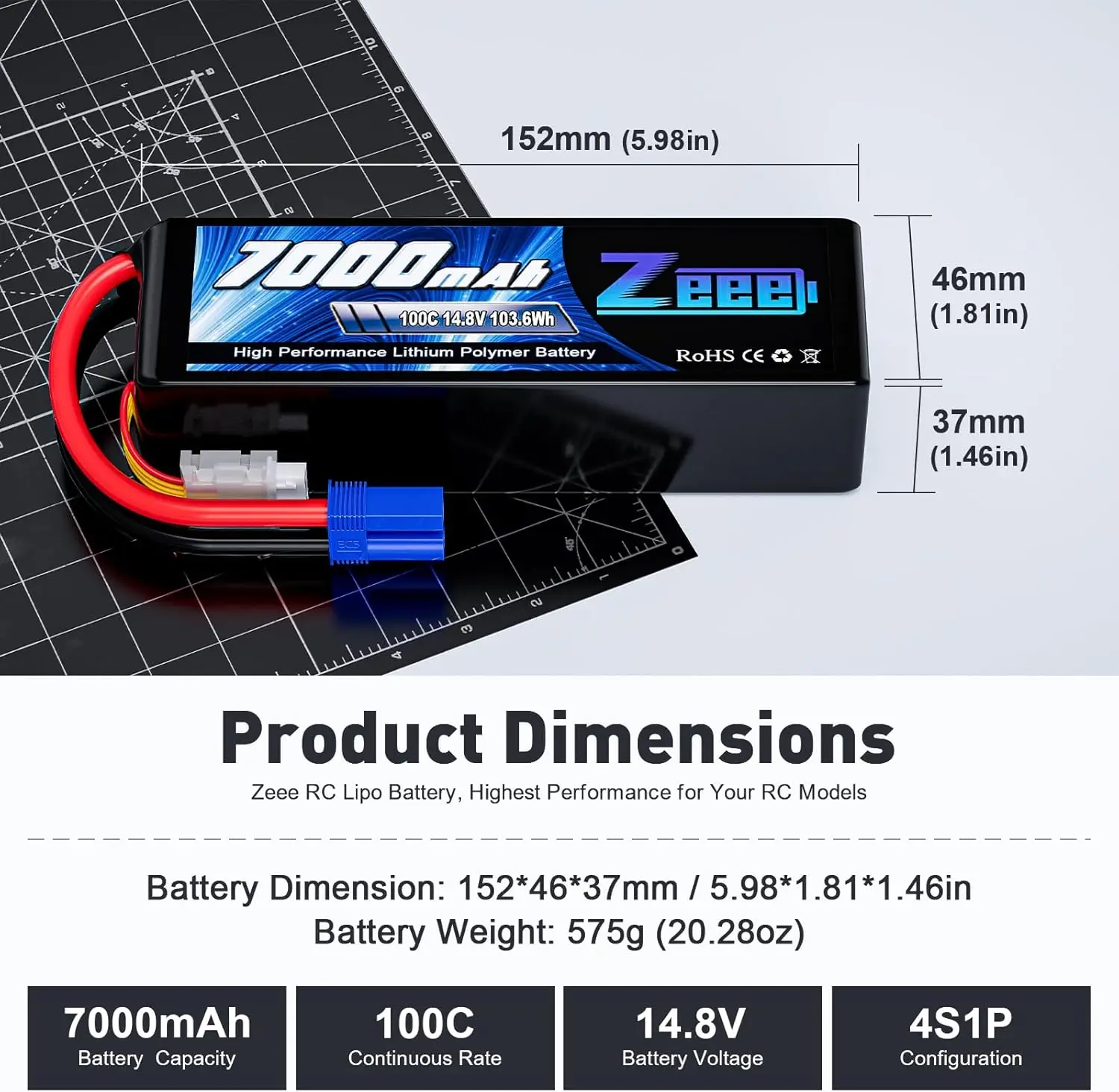 Zeee 4S 7000mAh FPV Drone Lipo - огляд і ціна Rc Hobby Land