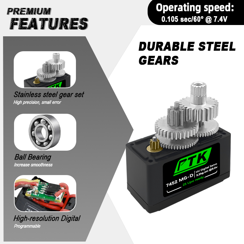PTK 7452 MG-D 9g Digital Servo - огляд і ціна Rc Hobby Products